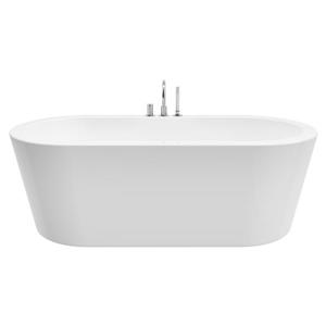 A&E Bath and Shower Una 71-in Glossy White Freestanding Bathtub