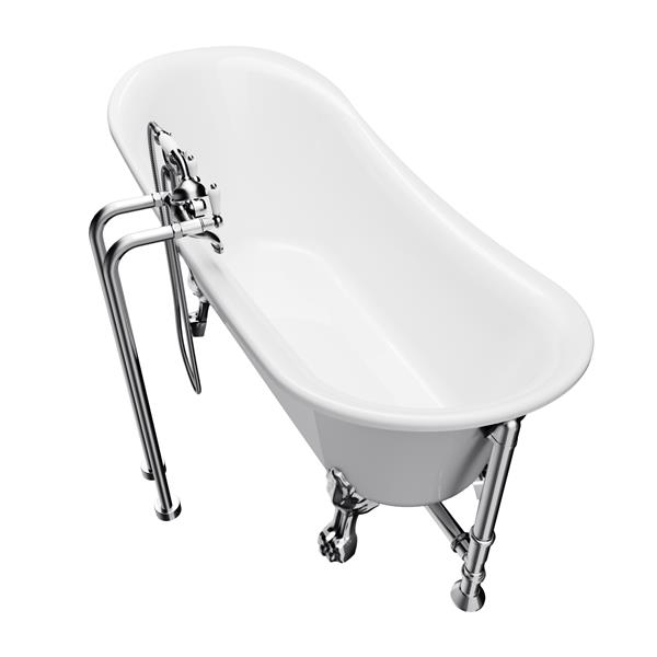 Baignoire autoportante sur pieds A&E Bath & Shower, 69 po, blanc lustré