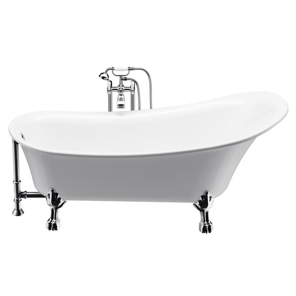 Baignoire autoportante sur pieds A&E Bath & Shower, 69 po, blanc lustré