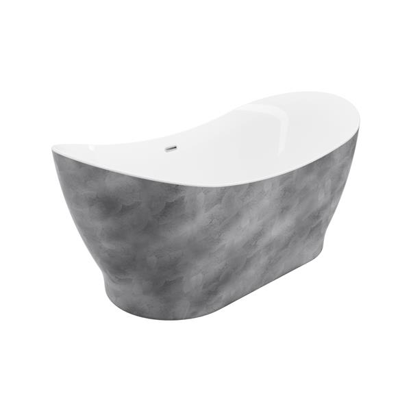 A&E Bath and Shower Tundra Freestanding Bathtub - 66-in - Silver