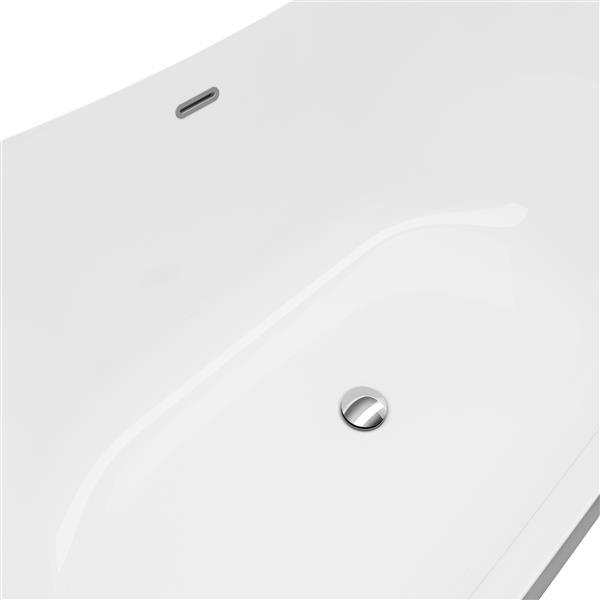 A&E Bath and Shower Tundra Freestanding Bathtub - 66-in - Silver
