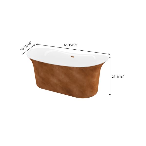 A&E Bath & Shower Freestanding Bathtub - 66-in - Copper