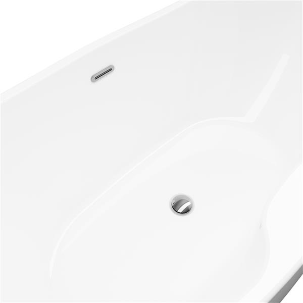 A&E Bath & Shower Freestanding Clawfoot Bathtub - 69-in - Glossy White