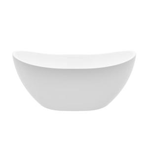 A&E Bath & Shower Freestanding Clawfoot Bathtub - 69-in - Glossy White