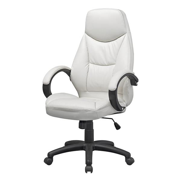 CoreLiving 23.00-in x 20.00-in White Leatherette Executive Office Chair
