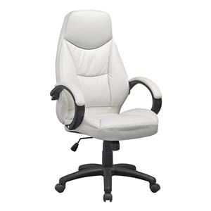 CoreLiving 23.00-in x 20.00-in White Leatherette Executive Office Chair