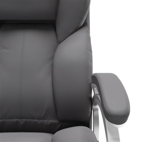 CoreLiving 22.50-in x 21.00-in Steel Grey Leatherette Executive Office Chair