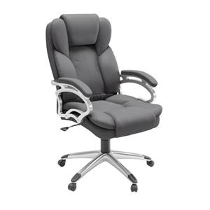 CoreLiving 22.50-in x 21.00-in Steel Grey Leatherette Executive Office Chair
