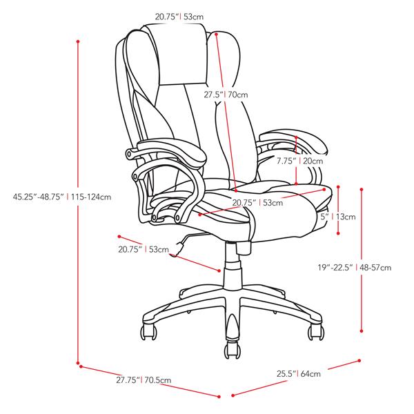 Chaise de bureau exécutive en similicuir, blanc