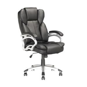 CoreLiving 22.50-in x 21.00-in Black Leatherette Executive Office Chair