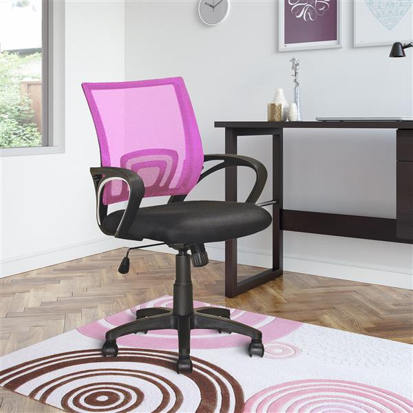 CorLiving 18.50-in x 18.25-in Contoured Pink Mesh Back Office Chair