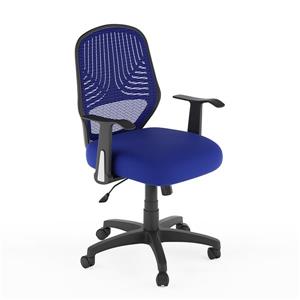 Chaise de bureau avec dossier en mailles, bleu