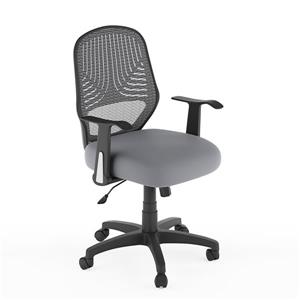 Chaise de bureau avec dossier en mailles, gris
