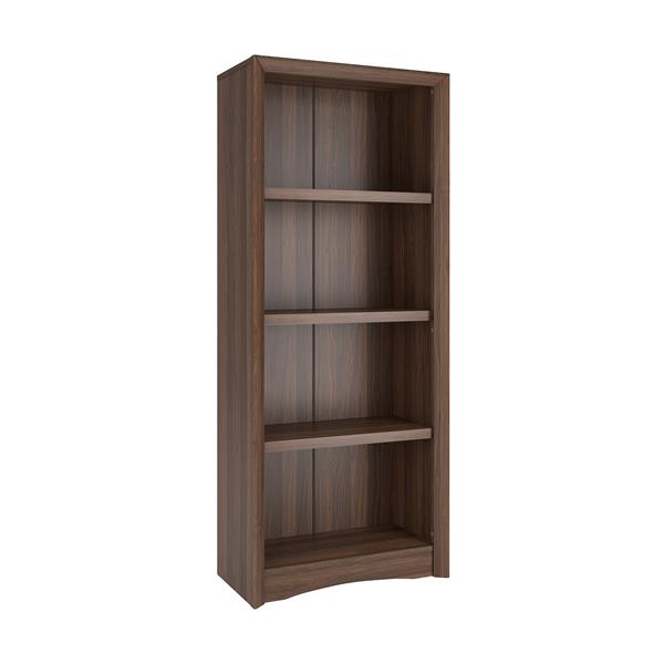 CorLiving Quadra Tall Bookcase 24 x 59-in Faux Woodgrain Finish Walnut