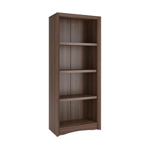 CorLiving Quadra Tall Bookcase 24 x 59-in Faux Woodgrain Finish Walnut