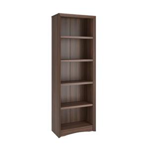 CorLiving Quadra Tall Bookcase 24 x 71-in Faux Woodgrain Finish Walnut