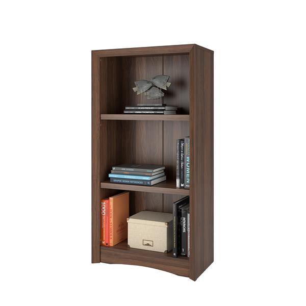 CorLiving Quadra Tall Bookcase 24 x 47-in Faux Woodgrain Finish Walnut