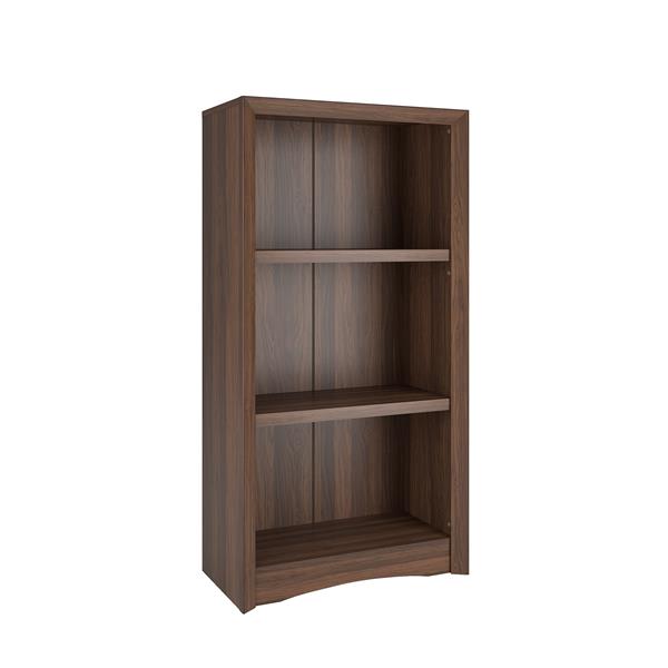 CorLiving Quadra Tall Bookcase 24 x 47-in Faux Woodgrain Finish Walnut ...