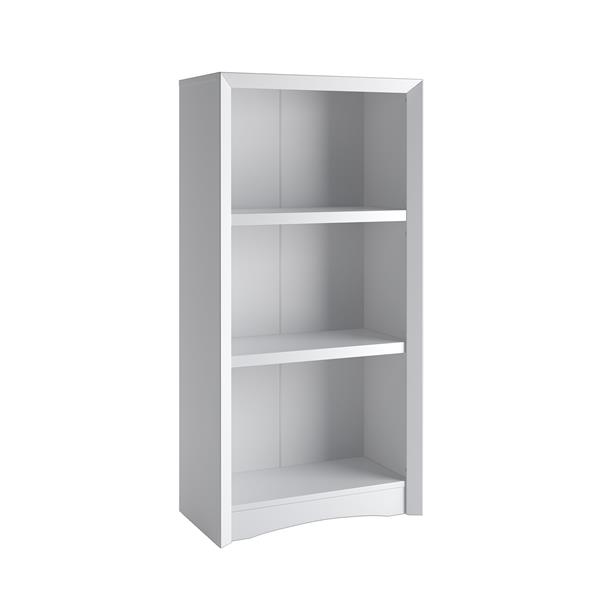 Corliving Quadra Tall Bookcase 24 X 47, 4 Ft Tall White Bookcase