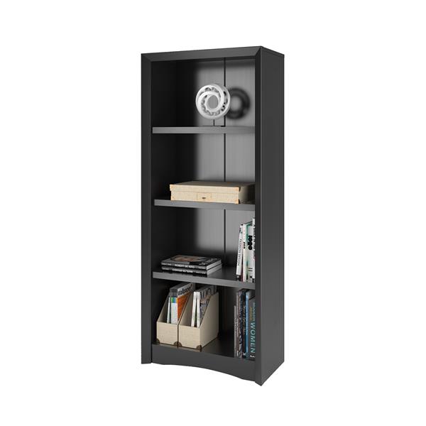 CorLiving Quadra Tall Bookcase 24 x 59-in Faux Woodgrain Finish Black