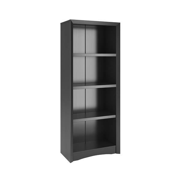 CorLiving Quadra Tall Bookcase 24 x 59-in Faux Woodgrain Finish Black