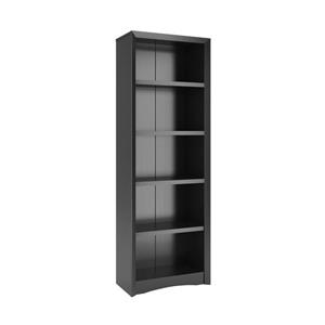 CorLiving Quadra Tall Bookcase 24 x 71-in Faux Woodgrain Finish Black