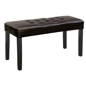 CorLiving Fresno 19-In x 35-In x 15-In 12-Panel Brown Leatherette Indoor Bench