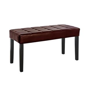 CorLiving California 14-Lbs 19-In x 35-In x 15-In Brown Leatherette 24-Panel Indoor Bench