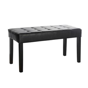 CorLiving California Indoor Bench -19-in x 35-in x 15-in Black Leatherette