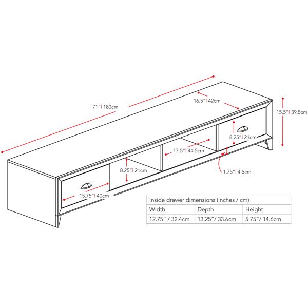 CorLiving Lakewood Modern Wenge Extra Wide TV Stand