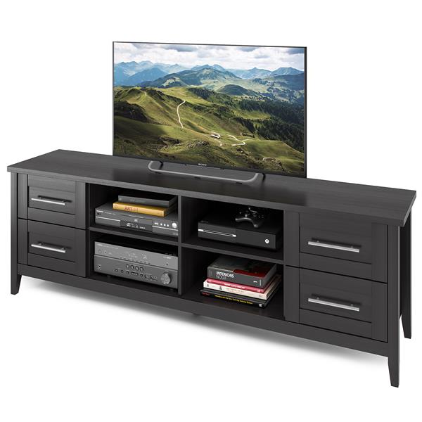 CORLIVING Meuble de télé Jackson extralarge, fini de bois noir TJK602B RONA