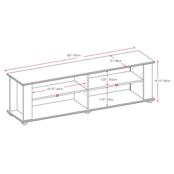 CorLiving Fillmore Ravenwood Black TV Stand for TVs up to 68 inches