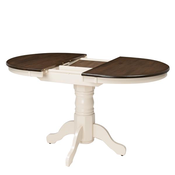 Table ovale extensible Dillon avec rallonge-papillon de 12 po