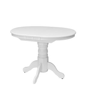 Table ovale extensible Dillon avec rallonge-papillon, blanc