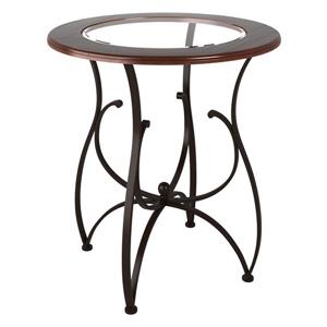 Table à hauteur de bar Jericho avec verre et bois teint- 42