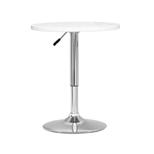 CorLiving White Adjustable Height Round Wooden Table