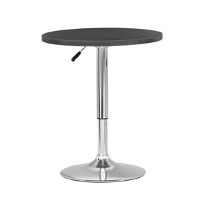 Contemporary Home Living 41 Silver Adjustable Bistro Square Bar Table