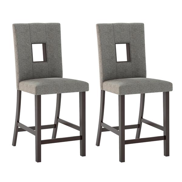 CorLiving Gray 18-in X 43-in Dining Chairs Set of 2