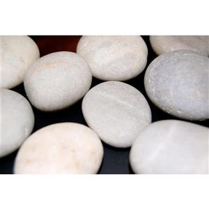Roches décoratives pour foyer, basalte, 900 g, blanc