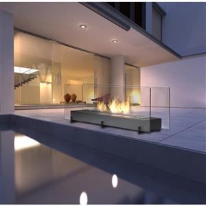 Foyer éthanol Vision II, acier inoxydable, noir mat