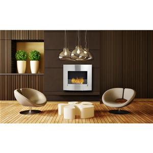 Eco-Feu Wynn Wall Grey 8.13-in x 35.88-in Wall Mounted Ethanol Fireplace