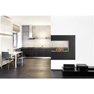 Eco-Feu Paramount Black 35.88-in x 13.81-in 3-Sided Freestanding Fireplace