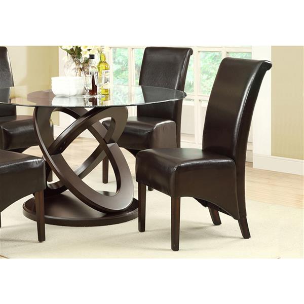 Monarch Specialties Brown Faux Leather Dining Chair Set Of 2