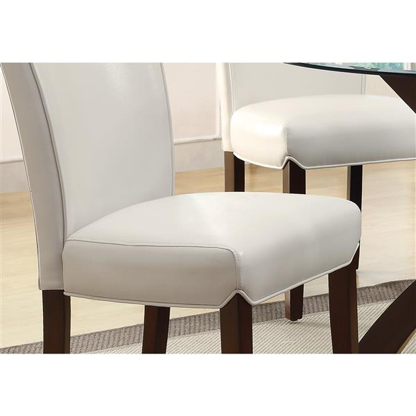 Monarch Specialties Light Taupe Faux Leather Dining Chair Set Of 2