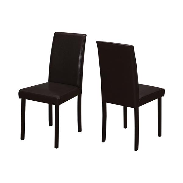 Chaises de cuisine Monarch, 36", brun foncé, ens. de 2
