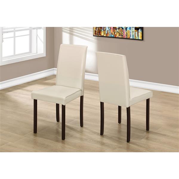 Monarch  Ivory Faux Leather Dining Chair (Set of 2)