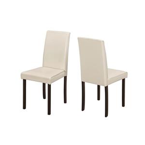 Monarch  Ivory Faux Leather Dining Chair (Set of 2)