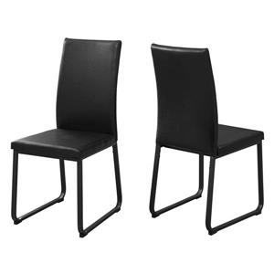 Monarch  Black Faux Leather Dining Chair (Set of 2)