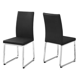 Monarch  Black Faux Leather Dining Chair (Set of 2)