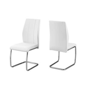 Monarch  White Faux Leather Dining Chair (Set of 2)